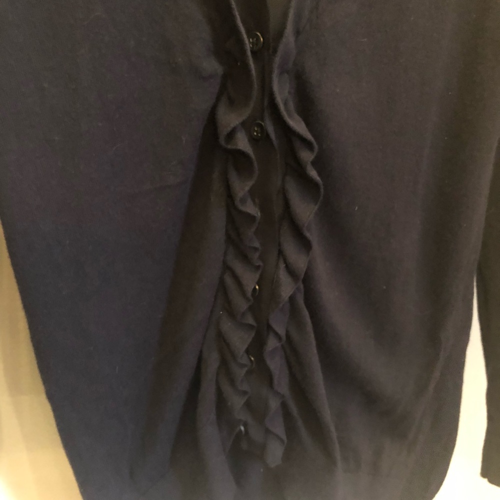 🎀LOFT🎀Ruffle Front Ribbon Cardi - Picture 8 of 8